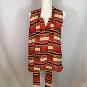 Ann Taylor LOFT Multi Striped Sleeveless Blouse Tank Top